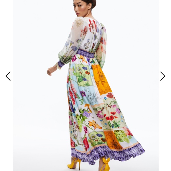 Alice + Olivia Bellami Floral Patchwork Maxi Dress size 0 - Picture 4 of 10